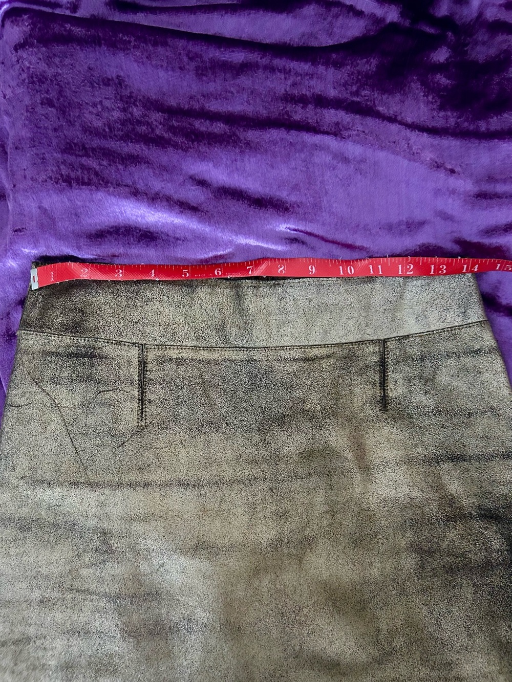 BCBGMaxAzria RARE Distressed Metallic Gold/black A-Line Skirt - Picture 7 of 12